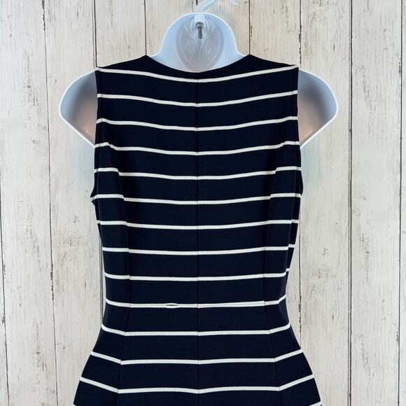 Eliza J Navy/White Stripe Stretchy Sleeveless A-line Flowy Dress Size 2 - Picture 6 of 14
